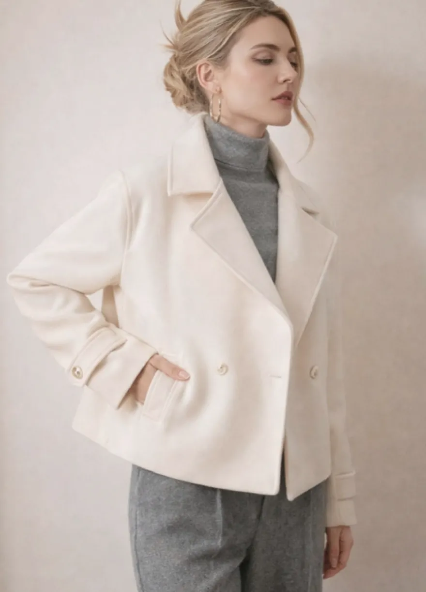 TESSUTO CAPPOTTO DOUBLE PURA LANA PANNA