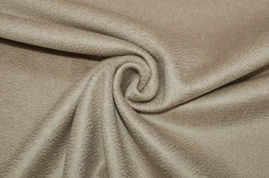 TESSUTO CAPPOTTO DOUBLE PURO CASHMERE ZIBELLINATO SABBIA