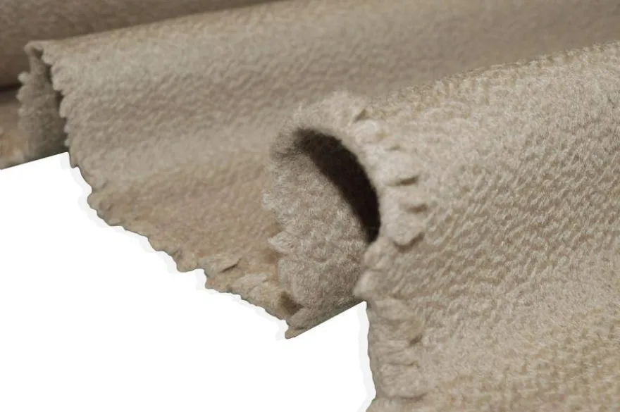 TESSUTO CAPPOTTO DOUBLE PURO CASHMERE ZIBELLINATO SABBIA