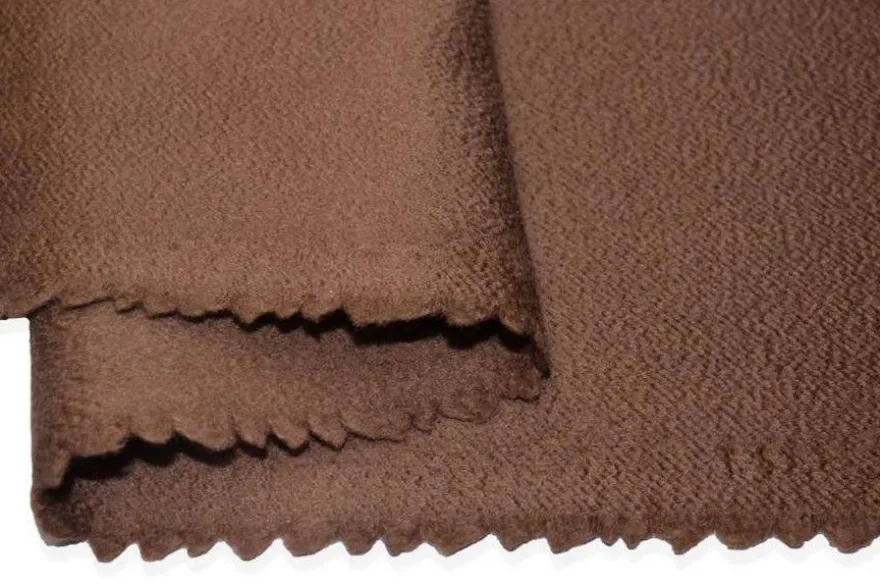 TESSUTO CAPPOTTO DOUBLE PURO CASHMERE MARRONE CALDO