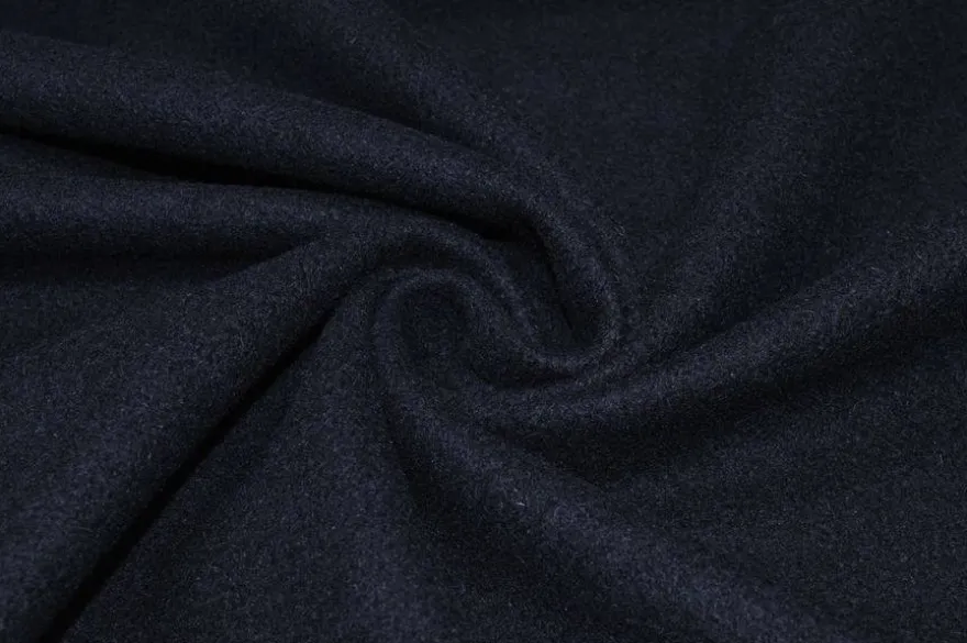 TESSUTO CAPPOTTO EFFETTO LANA COTTA BLU