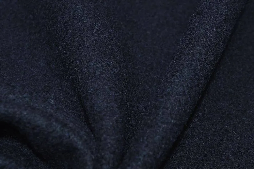 TESSUTO CAPPOTTO EFFETTO LANA COTTA BLU