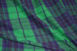 TESSUTO CAPPOTTO MISTO LANA SCACCO VERDE VIOLA