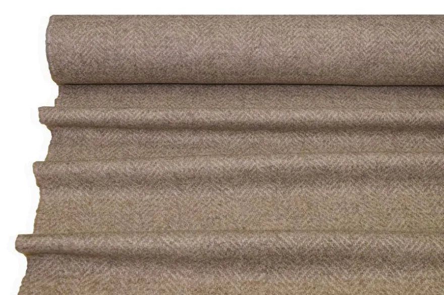 TESSUTO CAPPOTTO MISTO LANA SPINATO BEIGE