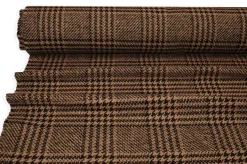 TESSUTO CAPPOTTO PRINCIPE DI GALLES MARRONE E NERO