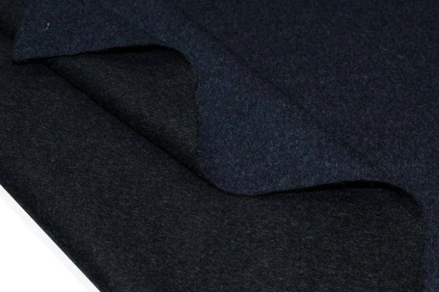 TESSUTO CAPPOTTO PURA LANA COLOR BLU MELANGE