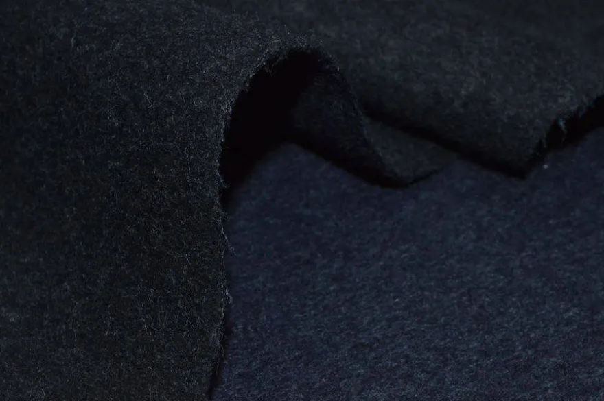 TESSUTO CAPPOTTO PURA LANA COLOR BLU MELANGE