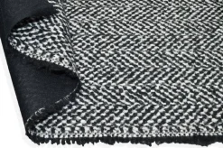 TESSUTO CAPPOTTO PURA LANA SPINATO BIANCO NERO