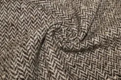 TESSUTO CAPPOTTO PURA LANA SPINATO MARRONE