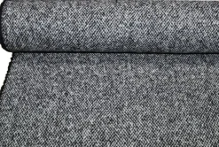 TESSUTO CAPPOTTO PURA LANA TWEED BIANCO NERO