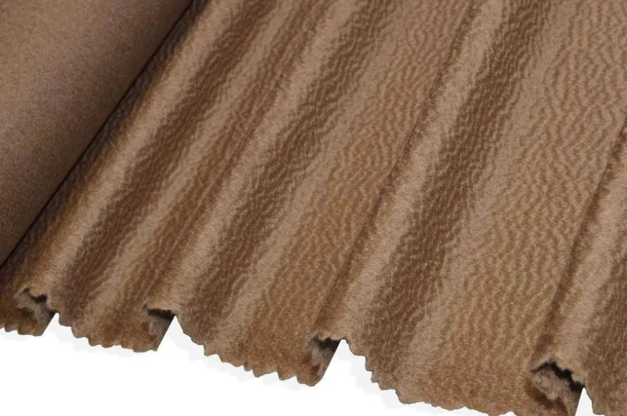 TESSUTO CAPPOTTO PURO CASHMERE ZIBELLINATO COLOR CAMMELLO