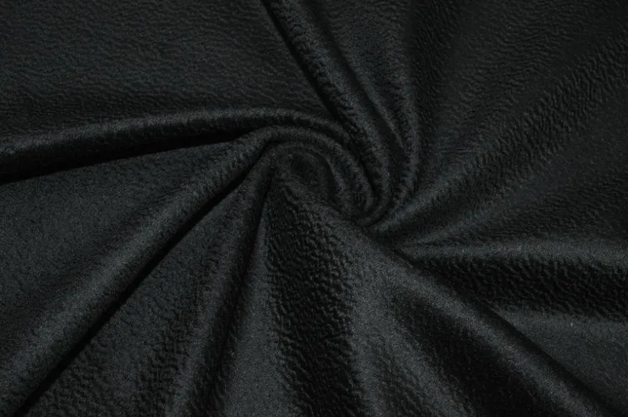 TESSUTO CAPPOTTO PURO CASHMERE ZIBELLINATO NERO