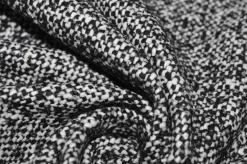 TESSUTO CAPPOTTO TWEED BIANCO E NERO