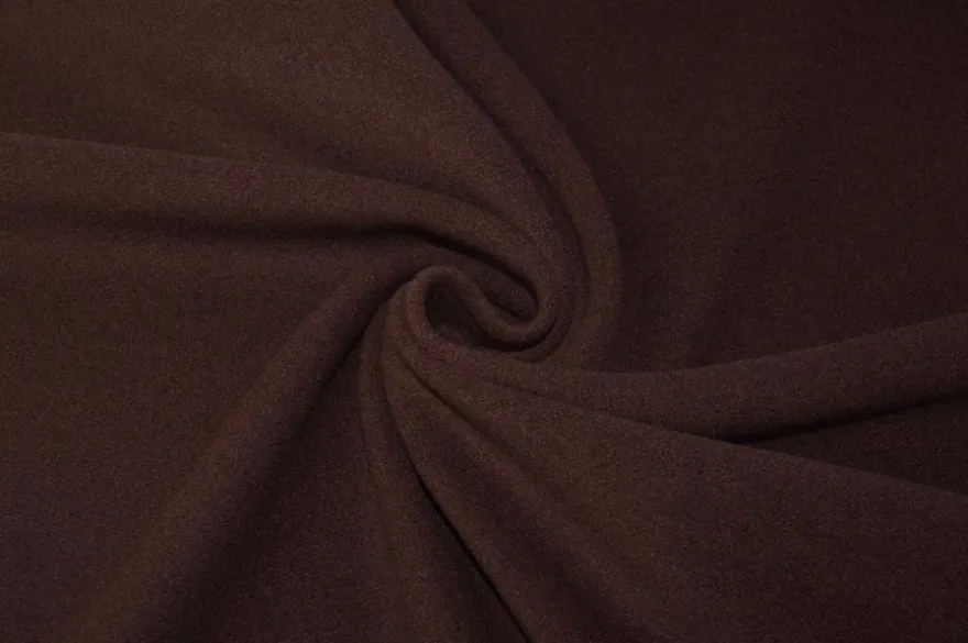 TESSUTO CAPPOTTO VELOUR MISTO LANA MARRONE CALDO