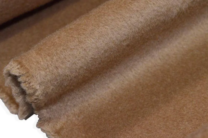TESSUTO CAPPOTTO VELOUR PURA LANA COLOR CAMMELLO