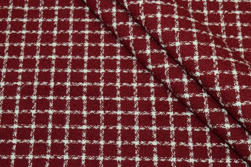TESSUTO CHANEL PURO COTONE ADESIVATO ROSSO