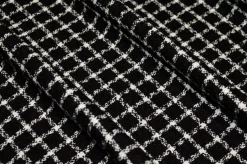 TESSUTO CHANEL PURO COTONE SCACCO NERO