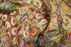 TESSUTO CHIFFON MISTO SETA FANTASIA COLORI CALDI