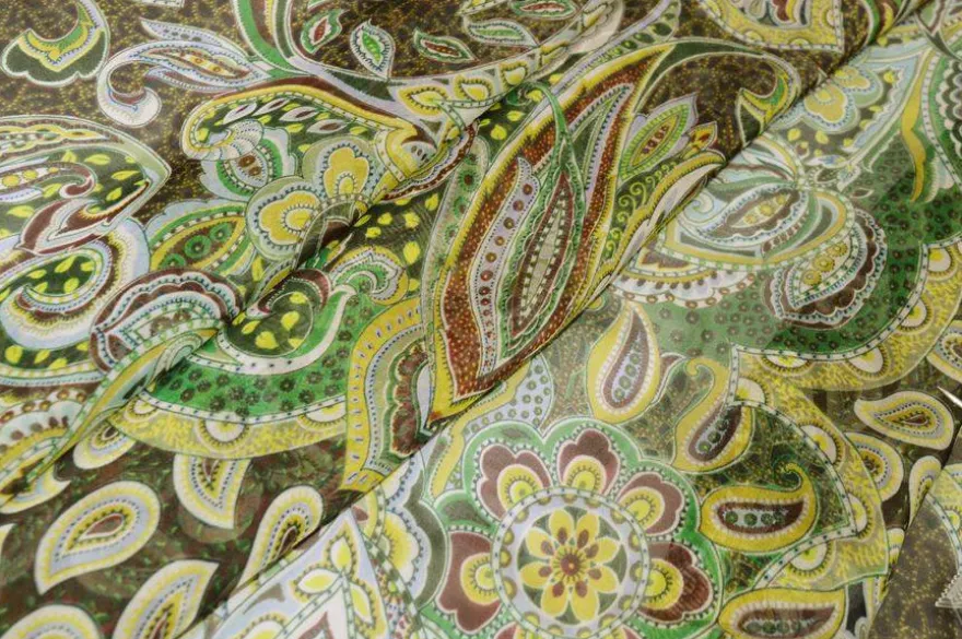 TESSUTO CHIFFON MISTO SETA FANTASIA VERDE