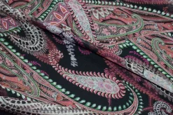 TESSUTO CHIFFON PURA SETA FANTASIA CASHMERE FONDO NERO