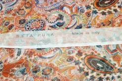 TESSUTO CHIFFON PURA SETA FANTASIA CASHMERE MODA BRUCIATO