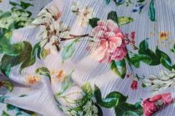 TESSUTO CHIFFON PURA SETA FANTASIA FLOREALE LILLA