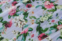 TESSUTO CHIFFON PURA SETA FANTASIA FLOREALE LILLA