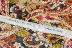 TESSUTO CHIFFON PURA SETA FLOREALE COLORI CALDI
