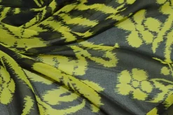 TESSUTO CHIFFON PURA VISCOSA FANTASIA FLOREALE LIME