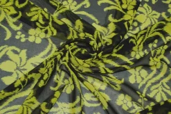 TESSUTO CHIFFON PURA VISCOSA FANTASIA FLOREALE LIME