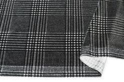 TESSUTO CINIGLIA STRETCH PRINCIPE DI GALLES BIANCO NERO
