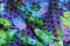TESSUTO CON PAILLETTES CUCITE MULTICOLOR