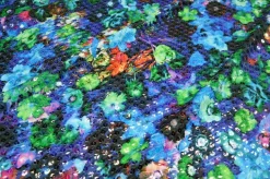 TESSUTO CON PAILLETTES CUCITE MULTICOLOR