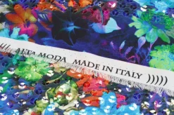 TESSUTO CON PAILLETTES CUCITE MULTICOLOR