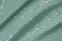 TESSUTO CON PAILLETTES CUCITE VERDE SALVIA