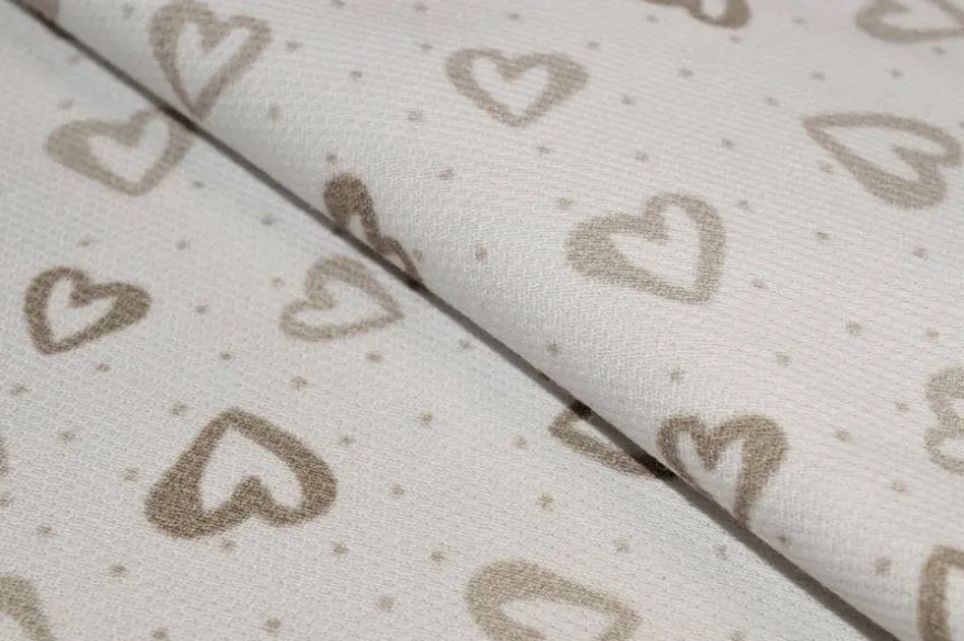 TESSUTO COORDINATO PIQUET MILLERIGHE CUORICINO BEIGE