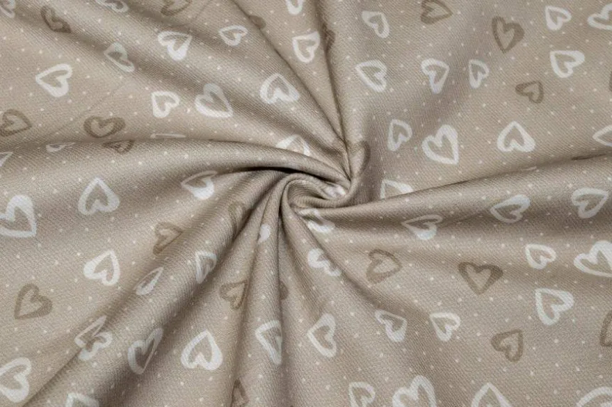 TESSUTO COORDINATO PIQUET MILLERIGHE CUORICINO BEIGE