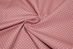 TESSUTO COORDINATO PURO COTONE POIS ROSA ANTICO