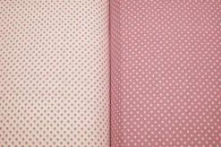 TESSUTO COORDINATO PURO COTONE POIS ROSA ANTICO