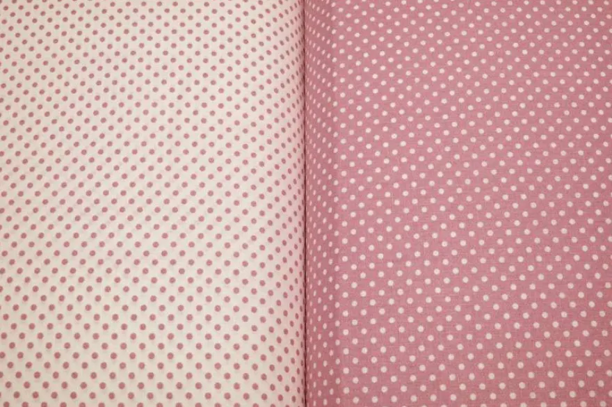 TESSUTO COORDINATO PURO COTONE POIS ROSA ANTICO