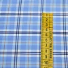 TESSUTO COTONE CAMICERIA STRETCH SCACCO AZZURRO RIGA ARANCIO