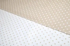 TESSUTO COTONE CUORICINI BEIGE