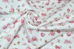 TESSUTO COTONE FANTASIA FIORELLINO ROSA