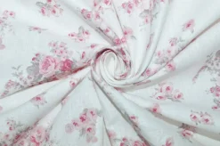 TESSUTO COTONE FANTASIA MAZZETTO FLOREALE ROSA