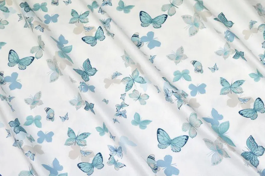 TESSUTO COTONE PANAMA FANTASIA FARFALLE