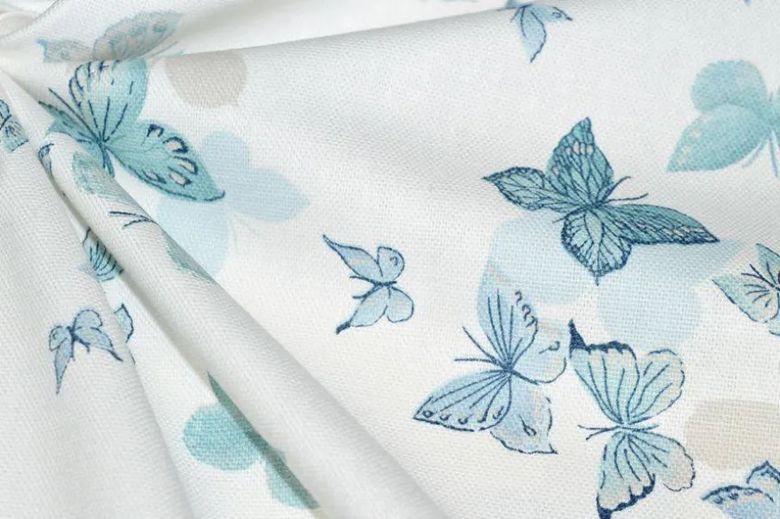 TESSUTO COTONE PANAMA FANTASIA FARFALLE