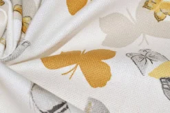 TESSUTO COTONE PANAMA FANTASIA FARFALLE GIALLE