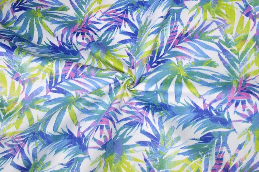 TESSUTO COTONE PANAMA FANTASIA TROPICAL MULTICOLOR