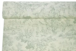 TESSUTO COTONE PANAMA TOILE DE JOUY SALVIA CHIARO