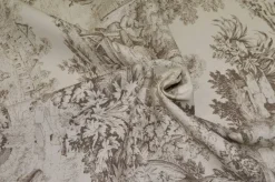 TESSUTO COTONE PANAMA TOILE DE JOUY BEIGE